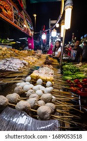 Kuala Lumpur, Malaysia - August 18, 2018 - Hawker Stalls At Jalan Alor Street Food