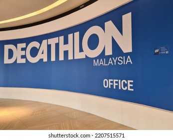 Kuala Lumpur, Malaysia - August 19, 2022 : Decathlon Shop Front At Malaysia Office. Decalthon Is A French Is The Largest Sporting Goods Equipment Retailer Over Many Countries. Selective Focus.