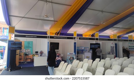 Kuala Lumpur, Malaysia - August 19, 2022 : Government Initiative Opening Events In A Tent Setting . Selective Focus.