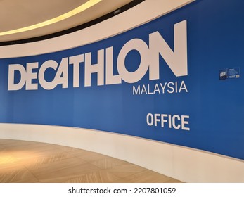 Kuala Lumpur, Malaysia - August 19, 2022 : Decathlon Shop Front At Malaysia Office. Decalthon Is A French Is The Largest Sporting Goods Equipment Retailer Over Many Countries. Selective Focus.