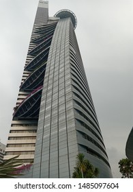 Kuala Lumpur, MALAYSIA : August 21,2019 - Structure Of Telekom Tower Or Menara TM 