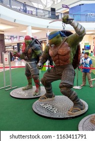 KUALA LUMPUR, MALAYSIA -AUGUST 23, 2018: Selected Focused Of Fictional Action Figure Character TEENAGE MUTANT NINJA TURTLE. Displayed By Collector On Desk For Public. 
