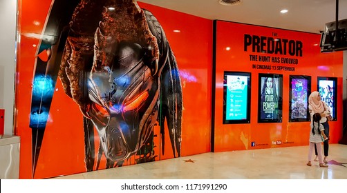 KUALA LUMPUR, MALAYSIA - AUGUST 26, 2018: The Predator Movie Poster, The Movie Is Directed By Shane Black