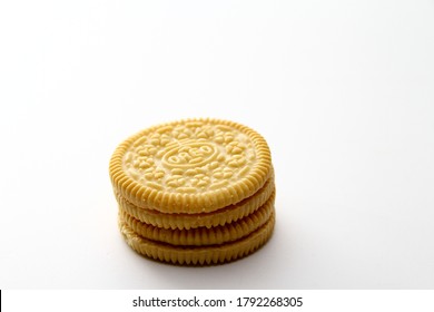 Kuala Lumpur / Malaysia - August 6,2020: New Limited Edition Golden Oreo with vanilla cream sell at the market