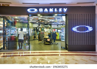 KUALA LUMPUR, MALAYSIA - CIRCA JANUARY, 2020: entrance to Oakley store in Suria KLCC shopping mall in Kuala Lumpur.