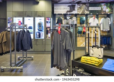 KUALA LUMPUR, MALAYSIA - CIRCA JANUARY, 2020: interior shot of Oakley store in Suria KLCC shopping mall in Kuala Lumpur.