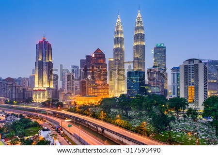 Kuala Lumpur, Malaysia city skyline.