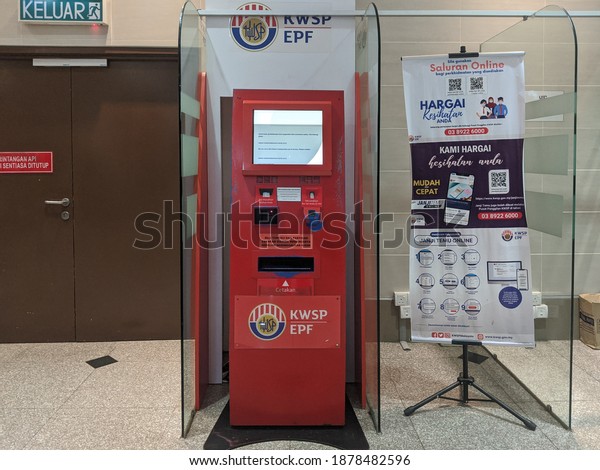 Kuala Lumpur, Malaysia - December 2020: an image of\
KWSP kiosk