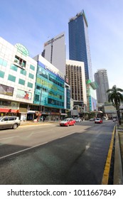 KUALA LUMPUR, MALAYSIA - DECEMBER 25, 2017: Bukit Bintang, Malay Word For Start Hill Have Grown To Business, Shopping And Entertainment Hub Since Its Humble Beginning Of 1960s. 