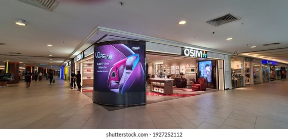 KUALA LUMPUR, MALAYSIA - FEB 27, 2021 : OSIM massage shop front at Mid Valley shopping mall