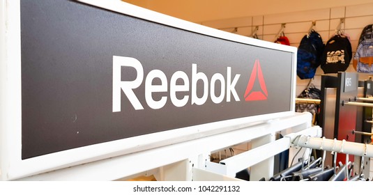 KUALA LUMPUR, MALAYSIA - FEBRUARY 17, 2018: Reebok is a global athletic footwear and apparel company, operating as a subsidiary of Adidas since 2005