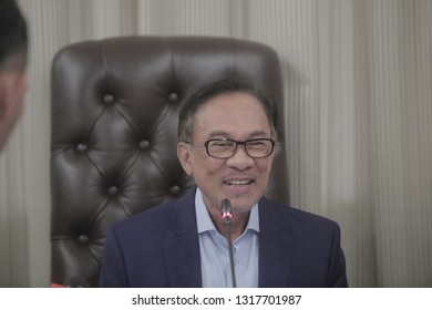 Kuala Lumpur, Malaysia - February 19,2019. President Of The People's Justice Party, Anwar Ibrahim.