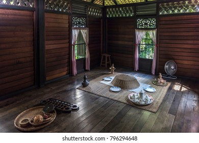 Kuala Lumpur, Malaysia - Jan 17, 2018 : Rumah Penghulu Abu Seman Or Village Chief House. Interior View Of A Traditional Malay House.