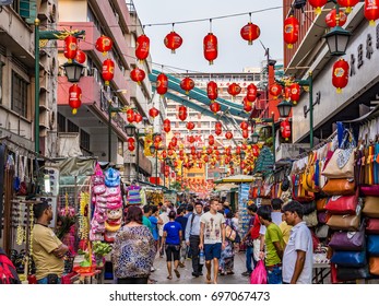 KUALA LUMPUR, MALAYSIA - JAN 22, 2016: Chinese New Year decoration of the Chinatown in Kuala Lumpur, Malaysia. Kuala Lumpur is the capital and most populous city in Malaysia.
