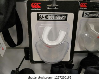 Kuala Lumpur, Malaysia - January 2019 :  Raze Mouthguard From Canterbury At Mitsui Outlet Store. Canterbury Makes The World's Best Rugby Jersey, Equipment, Protective Wear And Team Wear. 