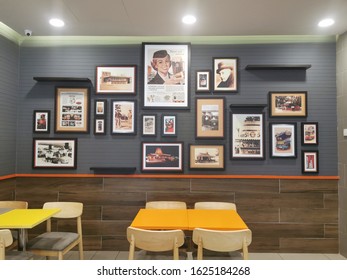 Kuala Lumpur, Malaysia - January 23,2020 : Poster Of A & W Fast Food  Revolution And History Set As Wall Decoration In The Restaurant.