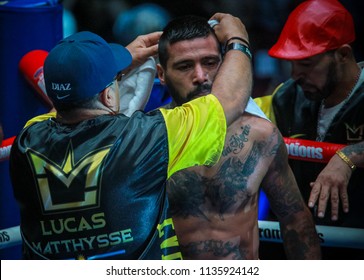 KUALA LUMPUR, MALAYSIA - JULY 15, 2018 :  Argentina's Lucas Matthysse During World Welterweight Boxing Championship At Axiata Arena In Kuala Lumpur, Malaysia.