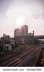 Kuala Lumpur, Malaysia - July 17 2019 : Bridges Capture In Sunset, Located At Sentul Kuala Lumpur.