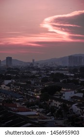 Kuala Lumpur, Malaysia - July 21 2019 : Sunset Scene View At  Sentul, Kuala Lumpur.