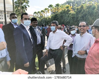 Kuala Lumpur - Malaysia July 28,2020 : Mohamad Bin Hasan (center) Deputy President Of The United Malays National Organisation (UMNO) Take A Post Picture 