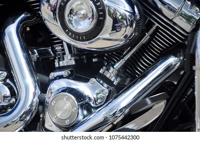 Twin Cam 103 Engine Closeup Of Motorcycle Harley Davidson Editorial ...