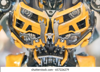 KUALA LUMPUR, MALAYSIA - JUNE 4, 2017: Replica of Bumblebee from The Transformers on display at road show on June 4, 2017 in Kuala Lumpur Malaysia. This event promotes new upcoming Transformers movie