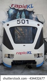 KUALA LUMPUR, MALAYSIA - June 5, 2016 : Light Rapid Transit 3D Mural  Painting At Masjid Jamek LRT Station, Kuala Lumpur, Malaysia.