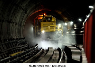 KUALA LUMPUR. Malaysia. Maintenance Works On LRT Track Lanes And LRT Underground Tunnel Of Kelana Jaya Line