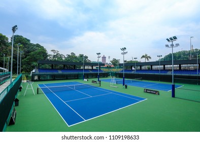 Outdoor Open Basketball Court Under Sunny Stock Photo (Edit Now) 1446937862