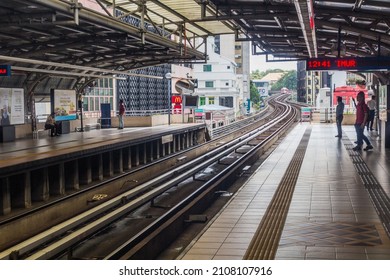 KUALA LUMPUR, MALAYSIA - MARCH 14, 2018: View Of Masjid Jamek Station Of LRT Rapid Transit In Kuala Lumpur, Malaysia.