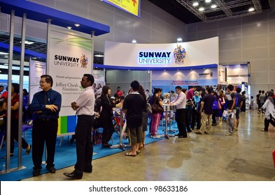 KUALA LUMPUR, MALAYSIA - MARCH 17: Sunway University Promote The Exhibition During The Falcon Education Fair 2012 At Kuala Lumpur Convention Centre (KLCC) March 17, 2012 In Kuala Lumpur.