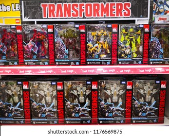 KUALA LUMPUR, MALAYSIA -MARCH 18, 2017: Transformers Television Cartoon And Film Action Figure Display On Market.