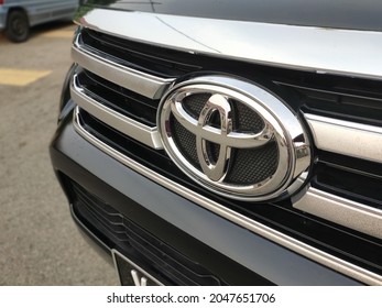 KUALA LUMPUR, MALAYSIA -MARCH 23, 2021: Selected focused on Toyota commercial brand emblem and logos. Toyota is one of the famous and largest car manufactures in the world from Japan.   
