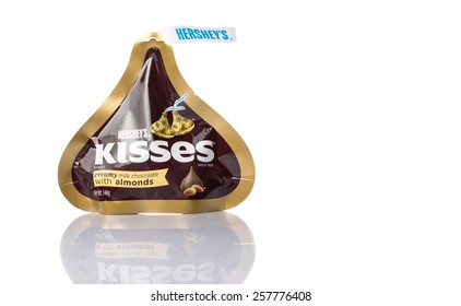 KUALA LUMPUR, MALAYSIA - MARCH 4TH 2015.  First introduced in 1905, Hershey's Kisses is a brand of chocolate manufactured by The Hershey Company. Hershey's product are sold in over sixty countries.