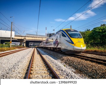 Kuala Lumpur, Malaysia - May 15, 2019: Electrical Tren Systems (ETS) Is An Inter City Rail Service Operated In Malaysia And Is The High Speed Train In Asia. 