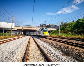 Kuala Lumpur, Malaysia - May 15, 2019: Electrical Tren Systems (ETS) Is An Inter City Rail Service Operated In Malaysia And Is The High Speed Train In Asia. 