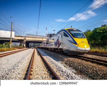 Kuala Lumpur, Malaysia - May 15, 2019: Electrical Tren Systems (ETS) Is An Inter City Rail Service Operated In Malaysia And Is The High Speed Train In Asia. 