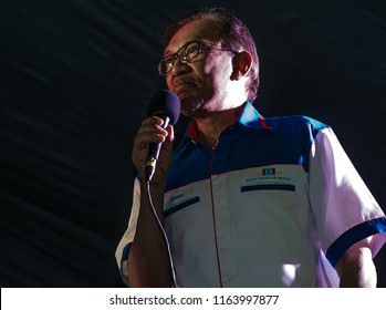 KUALA LUMPUR, MALAYSIA - MAY 16 2018: Pakatan Harapan Political Party And Datuk Seri Anwar Ibrahim Give A Speech After Released From Prison In Kuala Lumpur, Malaysia.