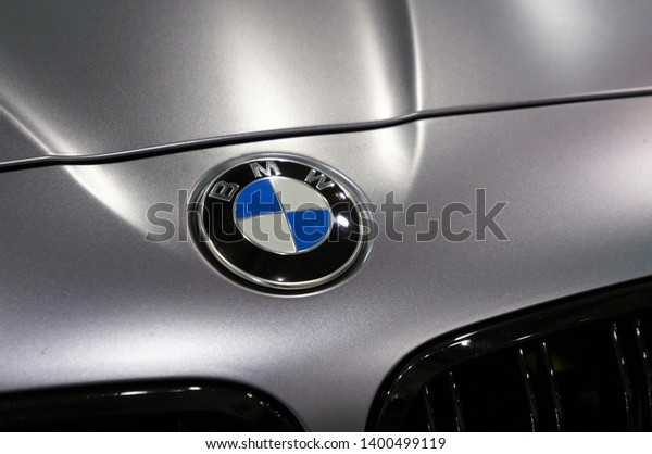 KUALA LUMPUR,\
MALAYSIA -MAY 22, 2018: BMW car manufacturer commercial emblem\
logos fix at the car. Famous luxury and high technology car\
manufacturer in the world from Germany. \
\
