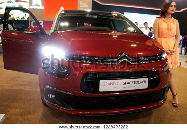 KUALA LUMPUR, MALAYSIA\
-NOVEMBER 23, 2018: Citroen cars display for sale in a huge\
showroom. Modern & high technology car build by France famous\
car manufacturer.   