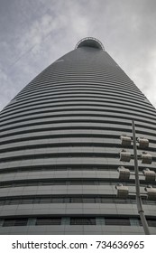 Kuala Lumpur, Malaysia - Oct 14, 2017 : Menara TM Or Telekom Tower Is A Modern Skyscraper With A Unique Bamboo Shoot Design. Headquarters Of Telekom Malaysia.