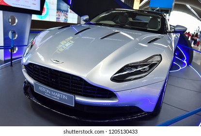 Kuala Lumpur, Malaysia - October 16, 2018 : Austin Martin Was One Of Several High End Sports Cars Featured Display At Kuala Lumpur International Airport.