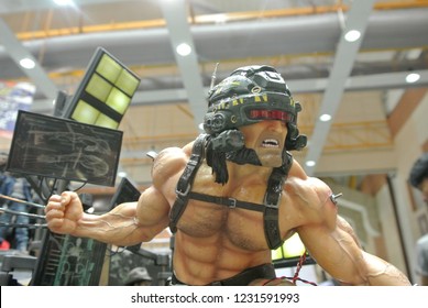 KUALA LUMPUR, MALAYSIA -OCTOBER 6, 2018: Selected Focused Fictional Character Action Figure Wolverine. Wolverine Is A Appearing In American Comic Books And Movie Published By Marvel.