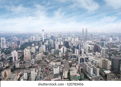 Kuala Lumpur, Malaysia - Panoramic View From The KL Tower (Menara KL) In Kuala Lumpur