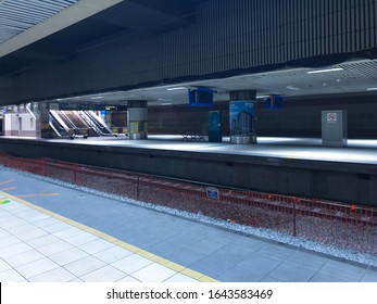 Kuala Lumpur, Malaysia-February 8 2020: KTM Commuter Platform At KL Sentral Station