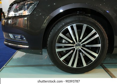 KUALA LUMPUR - NOV 12: VW Passat On Display At The Car Of The Year Auto Show On November 12, 2011 In Kuala Lumpur, Malaysia. The New Passat Is A 7-speed Direct Shift Gearbox DSG With Turbocharged TSI Engine.