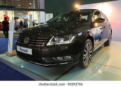 KUALA LUMPUR - NOV 12: VW Passat On Display At The Car Of The Year Auto Show On November 12, 2011 In Kuala Lumpur, Malaysia. The New Passat Is A 7-speed Direct Shift Gearbox DSG With Turbocharged TSI Engine.