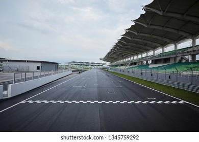 Kuala Lumpur Sepang Malaysia - 28 April 2018: Close Up On International Race Track Of The Sepang International F1 Circuit Malaysia.