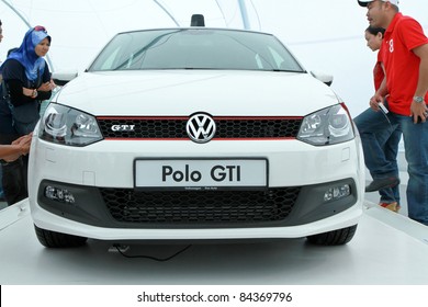 KUALA LUMPUR - SEPT 10: Front view of VW POLO GTI at the Volkswagen Das Auto Show 2011 on SEPTEMBER 10, 2011 in Kuala Lumpur, Malaysia. This event is a promotion for latest Volkswagen models