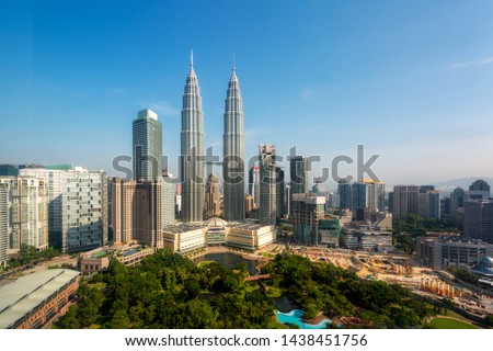 Kuala lumpur skyline in the morning, Malaysia, Kuala lumpur is capital city of Malaysia. Asia tourism, modern city life, or business finance and economy concept